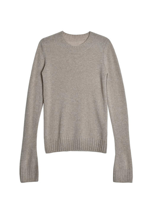 女士新款羊毛混纺7针单股稀针据针法圆领套头衫 商品图4