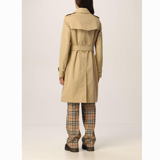 【二】BURBERRY 巴宝莉 女士肯辛顿版型 - 中长款 Heritage Trench 束腰风衣 卡其色 8045774 A1366 商品图2
