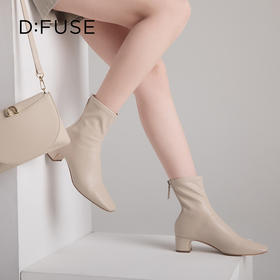 D:FUSE迪芙斯复古方头粗跟短靴DF24116704