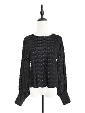 TYNVIE 后拉链灯笼袖长袖上衣（两面可穿）