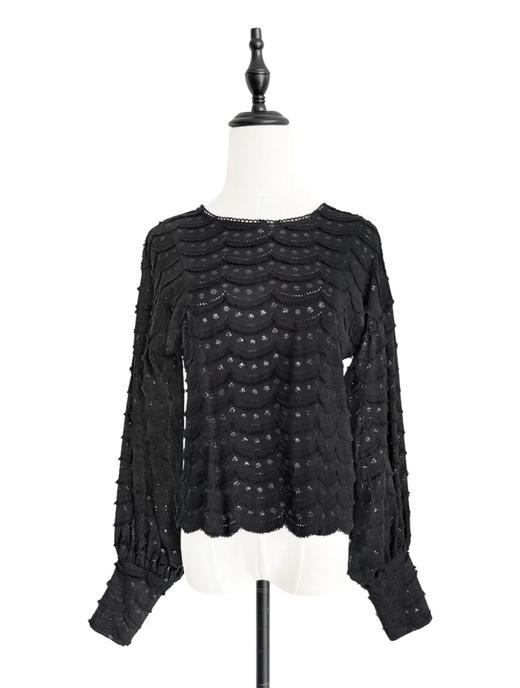 TYNVIE 后拉链灯笼袖长袖上衣（两面可穿） 商品图0