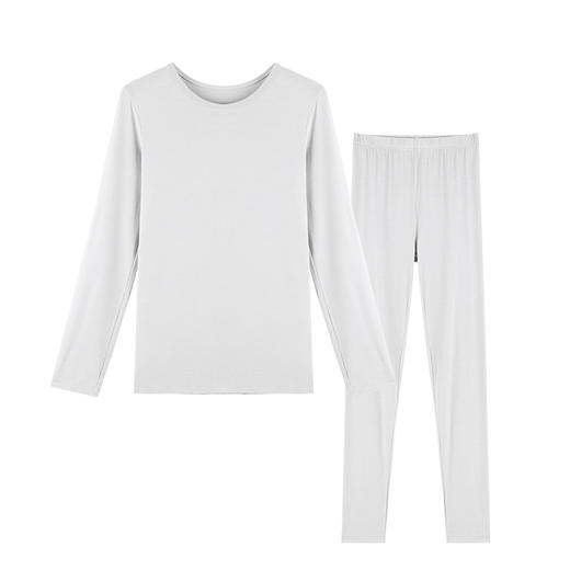 梦芭蒂秋冬保暖内衣莫代尔自发热秋衣秋裤艾莉纳兰莫圆领女士套装 商品图4