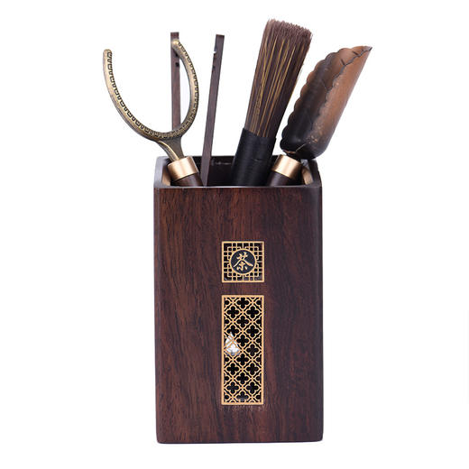 锦绣人生 黑檀窗花茶道五件套 商品图0