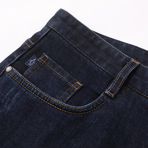 GOOD LUCK/德鲨弹力棉混纺舒适柔软直筒水洗牛仔裤WR07127-830 商品图5