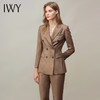 IWY/卡其西服套装女时尚气质通勤套裤职业商务修身双排扣工作服 CP11373 商品缩略图0
