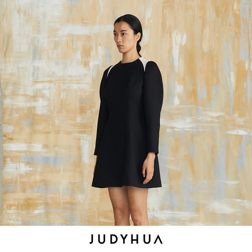 JUDYHUA 肩部拼色廓形连衣裙 商品图1