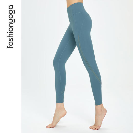 凡圣瑜伽网纱拼接蜜桃健身裤外穿收腹提臀高腰运动紧身裤FC11960 商品图7