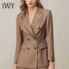 IWY/卡其西服套装女时尚气质通勤套裤职业商务修身双排扣工作服 CP11373 商品缩略图4