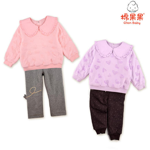 棉果果冬季女童提花夹棉卫衣M422180821725 商品图2