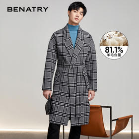 贝纳川秋冬季中长款双面呢大衣120428005402