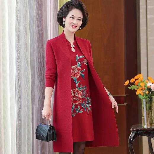 XX 旗袍开衫两件套 洋气大码妈妈装外披+改良裙 商品图2