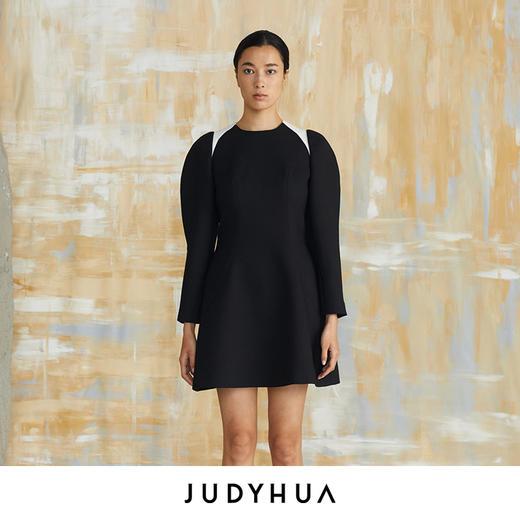 JUDYHUA 肩部拼色廓形连衣裙 商品图0