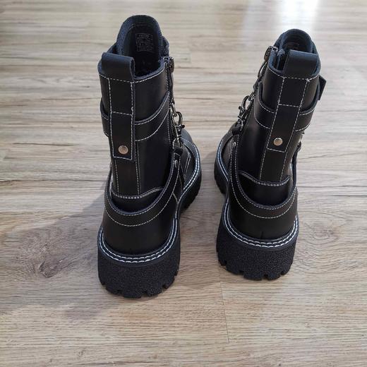 lfgj jeans BR208时尚牛皮橡胶大底明线马丁靴 商品图4