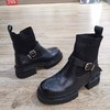 lfgj jeans BM011 时尚牛皮橡胶大底弹力布筒靴 商品缩略图5