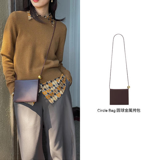 HIDEMI Circlebag 圆球金属设计感挎包 黑色/白色/灰色/红色/酒红色 商品图7