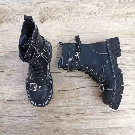 lfgj jeans BR208时尚牛皮橡胶大底明线马丁靴 商品图3
