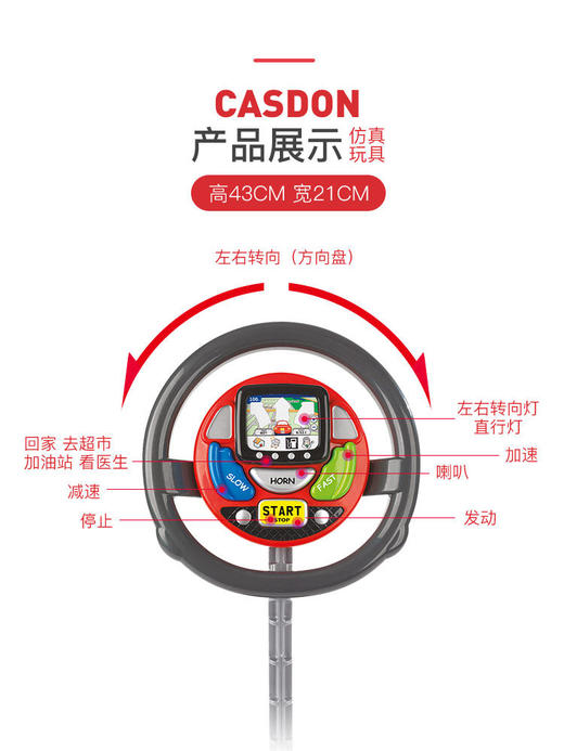 英国Casdon品牌电子方向盘儿童玩具SatNavSteeringWheel 商品图2