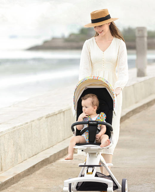 babyvovo溜娃车溜娃神器可坐可躺睡双向婴儿手推车FS 商品图3
