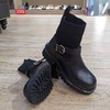 lfgj jeans BM011 时尚牛皮橡胶大底弹力布筒靴 商品缩略图2