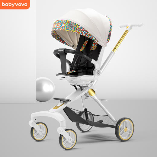 babyvovo溜娃车溜娃神器可坐可躺睡双向婴儿手推车FS 商品图0