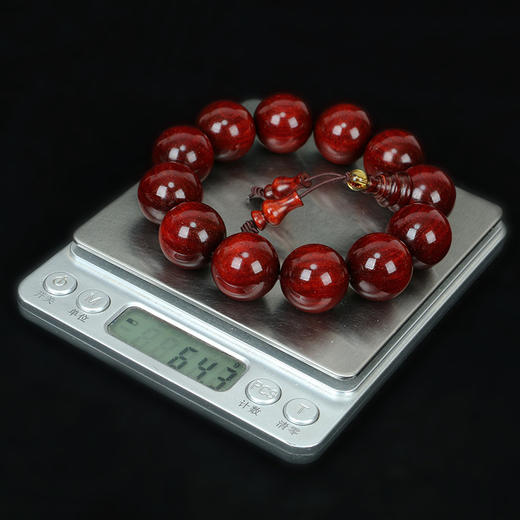 六鑫珠宝 印度小叶紫檀金星鱼鳞纹男士20mm文玩手串 自然油润 深沉厚重 商品图2