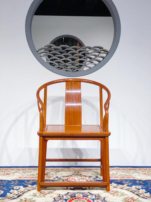 红桥红  家具严选  缅甸花梨（大果紫檀）  【垂手 刀牙圈椅 三件套】 商品图7