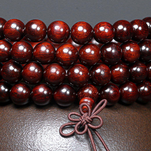 六鑫珠宝 印度小叶紫檀玻璃底泥料老料佛珠文玩手串 商品图1