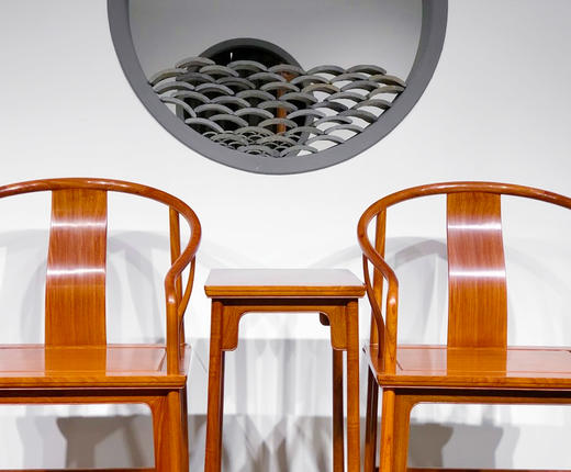 红桥红  家具严选  缅甸花梨（大果紫檀）  【垂手 刀牙圈椅 三件套】 商品图1