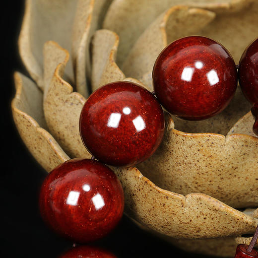 六鑫珠宝 印度小叶紫檀金星鱼鳞纹男士20mm文玩手串 自然油润 深沉厚重 商品图1