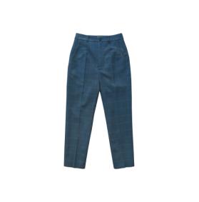 BanL/BLV556B/海军蓝窗格纹精纺羊毛裤子 商品图0