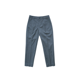 BanL/BLV621B/中灰天蓝长方格精纺羊毛裤子