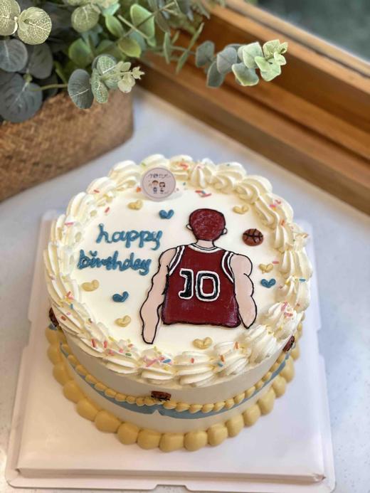 手绘篮球背影球星奶油蛋糕 下单前请仔细阅读商品详情 商品图0
