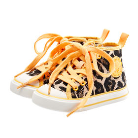 卡特兔春秋款宝宝自由派动物纹帆布鞋 豹纹/斑马 二段/三段