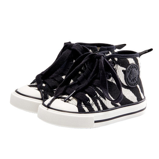 卡特兔春秋款宝宝自由派动物纹帆布鞋 豹纹/斑马 二段/三段 商品图2