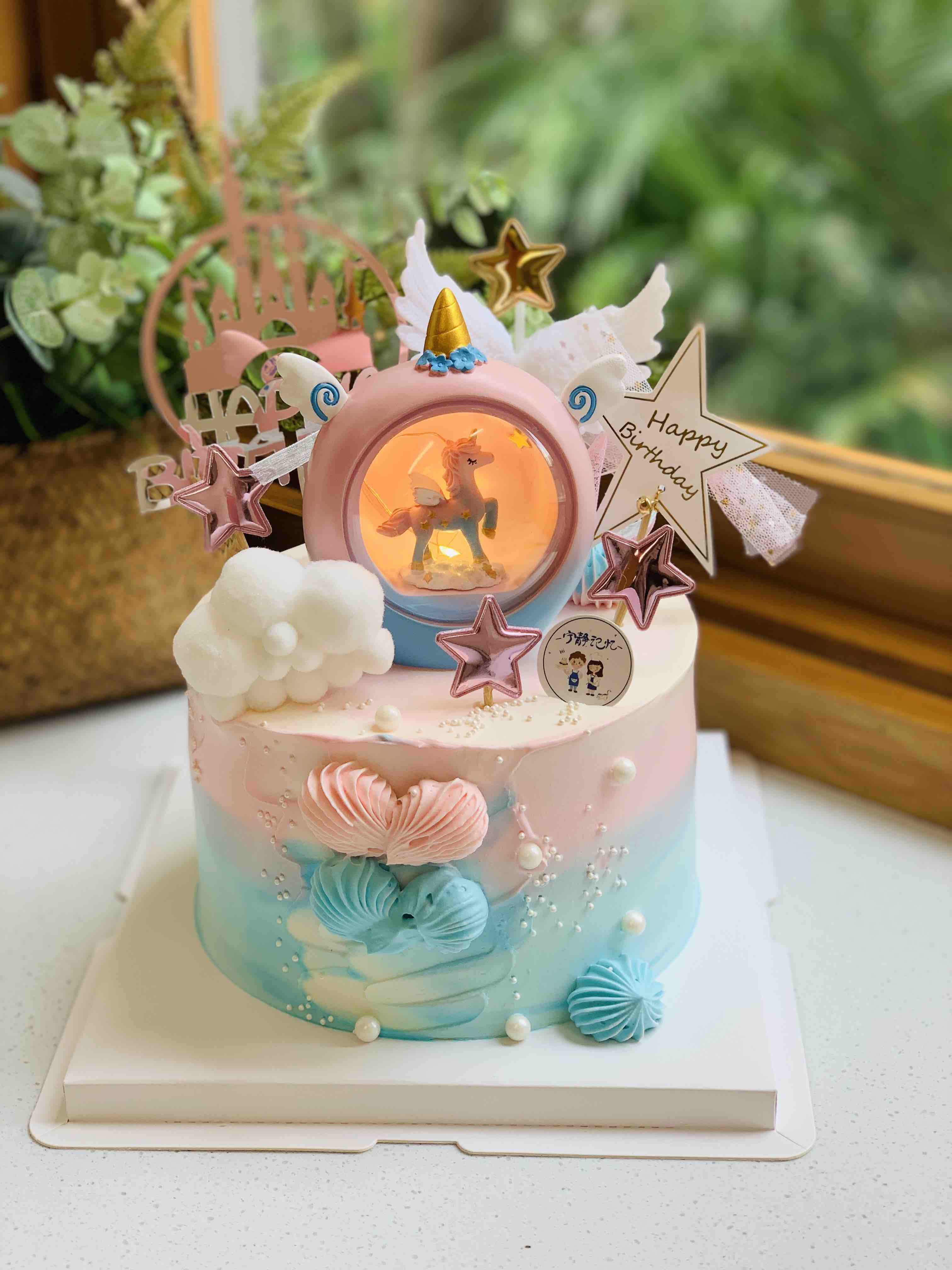 奶油蛋糕 下单前请仔细阅读商品详情 独角兽如需增加或者修改文字 请下单备注