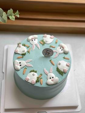 手绘兔子奶油蛋糕 下单前请仔细阅读商品详情