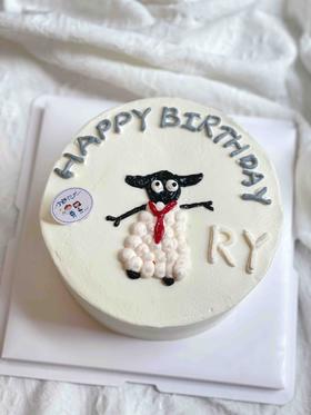 手绘羊咩咩奶油蛋糕 下单前请仔细阅读商品详情