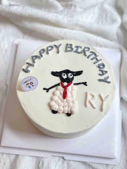 手绘羊咩咩奶油蛋糕 下单前请仔细阅读商品详情 商品图0