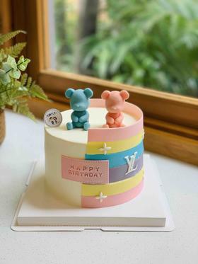 lv小熊翻糖奶油蛋糕 下单前请仔细阅读商品详情