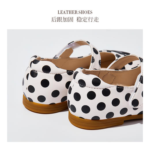 卡特兔春秋款宝宝摩登波点公主鞋 棕白/黑白 一段/二段 商品图2