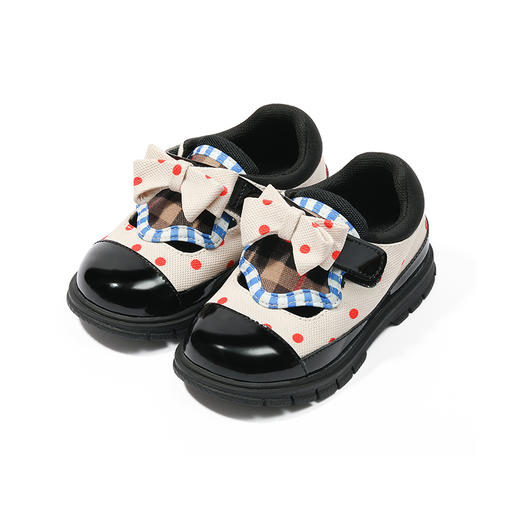 卡特兔春秋款宝宝拼接公主鞋 黑 二段 商品图0