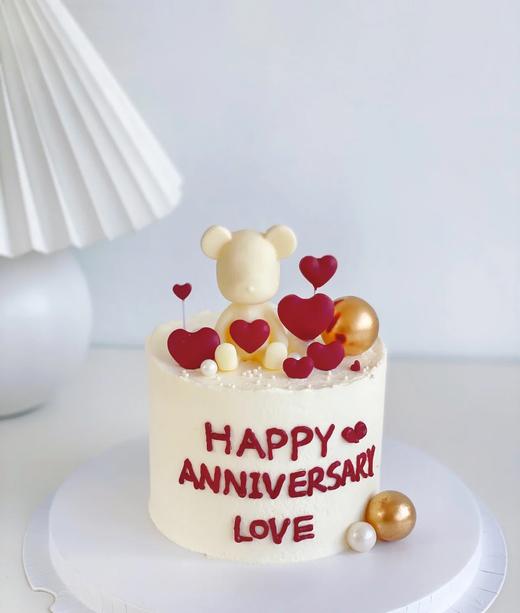 巧克力爱心小熊蛋糕（蛋糕红色英文可以更改，请备注） 商品图1