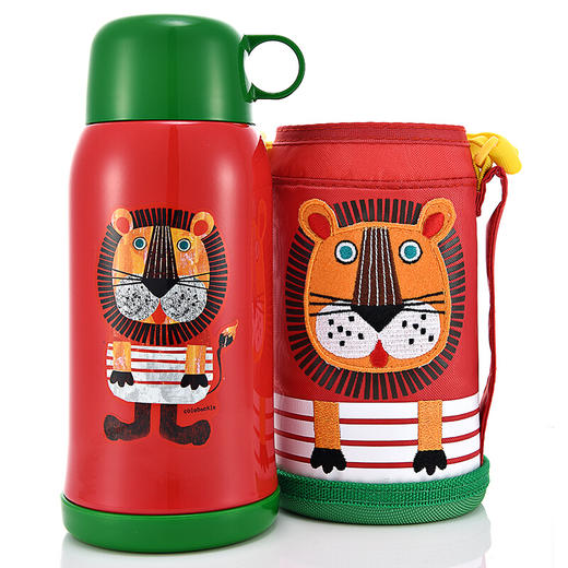 【6F】虎牌丨304不锈钢真空儿童保温杯 便携带杯套 MBJ-C06C 600ml 小狮子 EL 商品图5