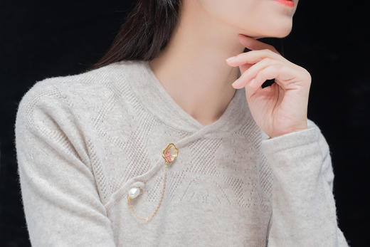 【三生石•正念】梅兰竹菊多用巴洛克珍珠胸针 商品图3