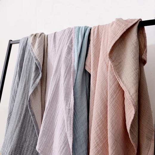 日本简约4层加厚纱布毯子棉纱空调柔软毛巾被双人春夏加厚床单 商品图1