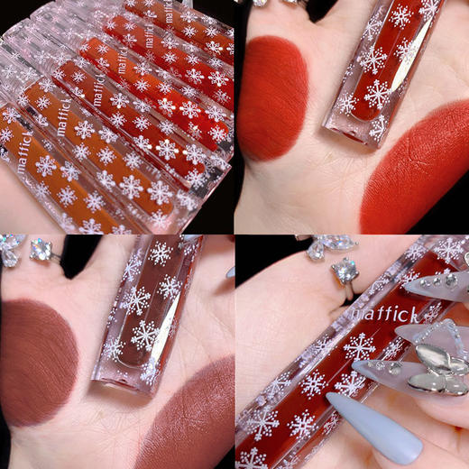 【买一送一】超颜值雪花网红丝绒雾面哑光持久保湿不沾杯唇彩学生ins热卖 商品图0