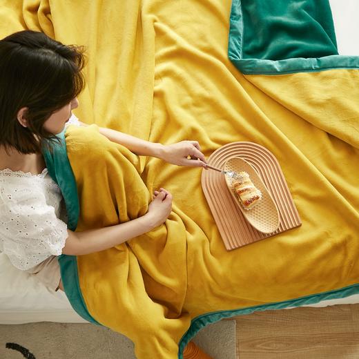 【双拼毛毯】毛毯双拼秋冬加厚毯子纯色撞色盖毯简约拼色保暖毯子  良品 商品图5