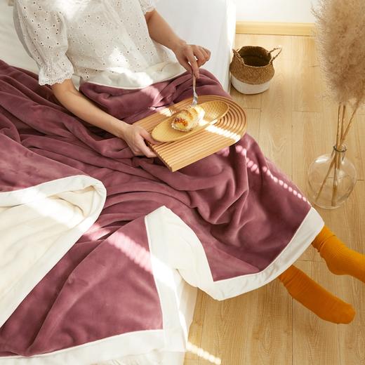 【双拼毛毯】毛毯双拼秋冬加厚毯子纯色撞色盖毯简约拼色保暖毯子  良品 商品图11