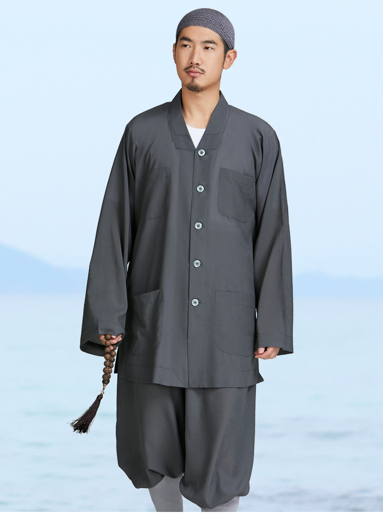弘通包邮 僧服短褂夏季冰纱 套装和尚服男僧衣比丘尼透气冰丝薄款
