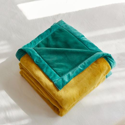 【双拼毛毯】毛毯双拼秋冬加厚毯子纯色撞色盖毯简约拼色保暖毯子  良品 商品图3